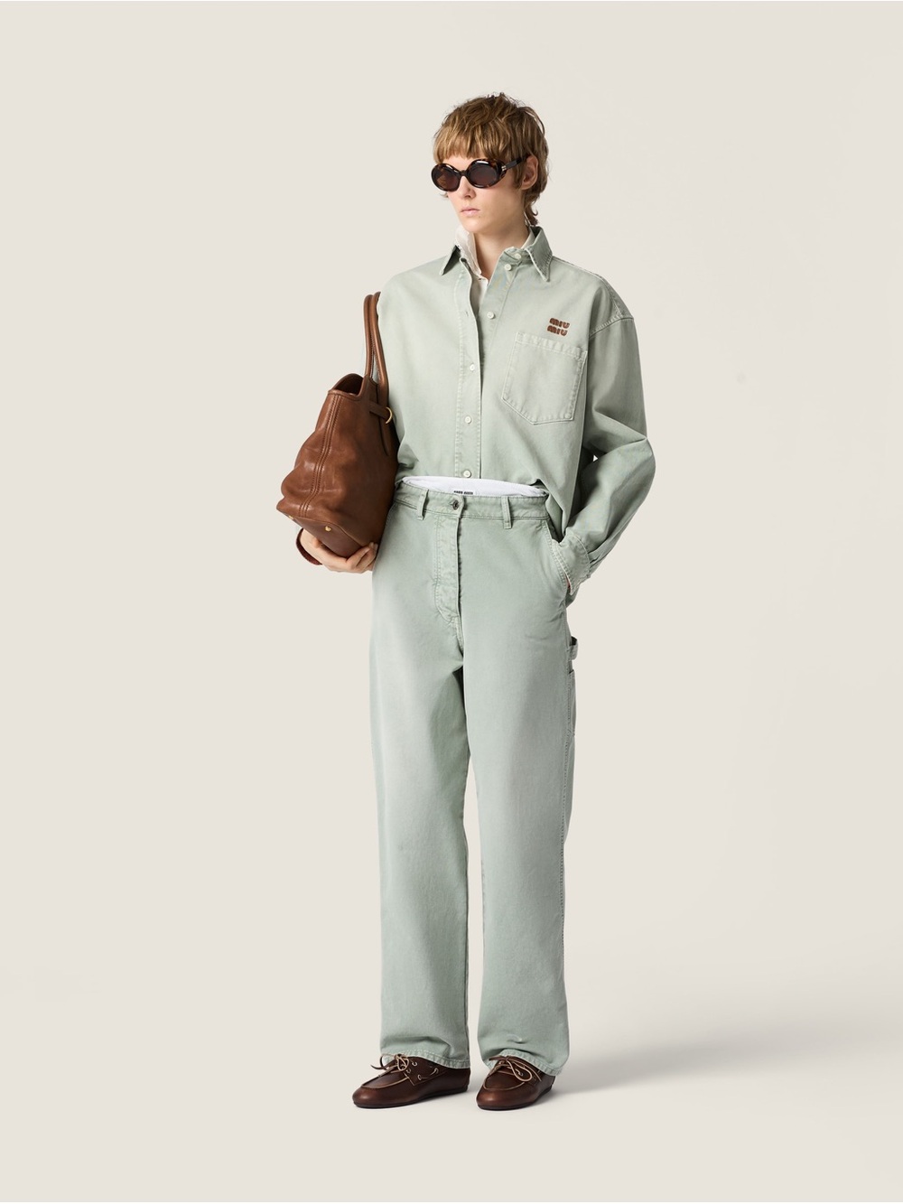 Miu Miu Washed gabardine shirt It36 - Picture 2 of 8